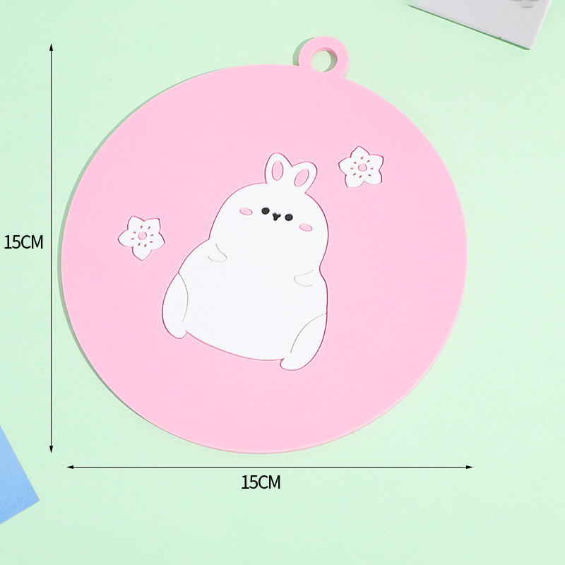 Large Round Green Heart-Shaped Cat Coaster